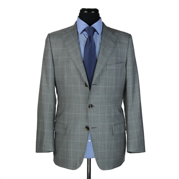 Ermenegildo Zegna Wool Suit Gray Checks 38R - Picture 1 of 8